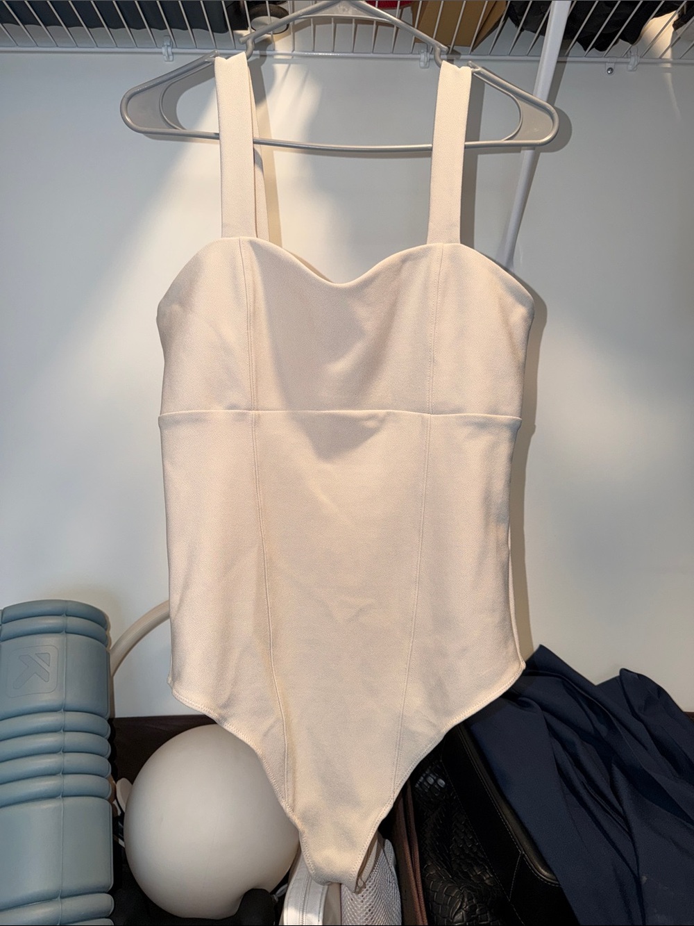 Abercrombie & Fitch Cream Strap Bodysuit